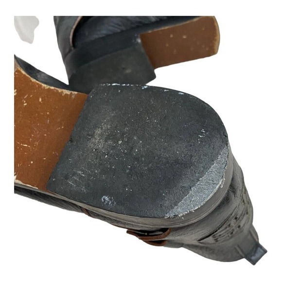 Tory Burch Women's Black Derby Mid Riding Boot Leather Round Toe Zip Closure8.5 - Picture 13 of 16